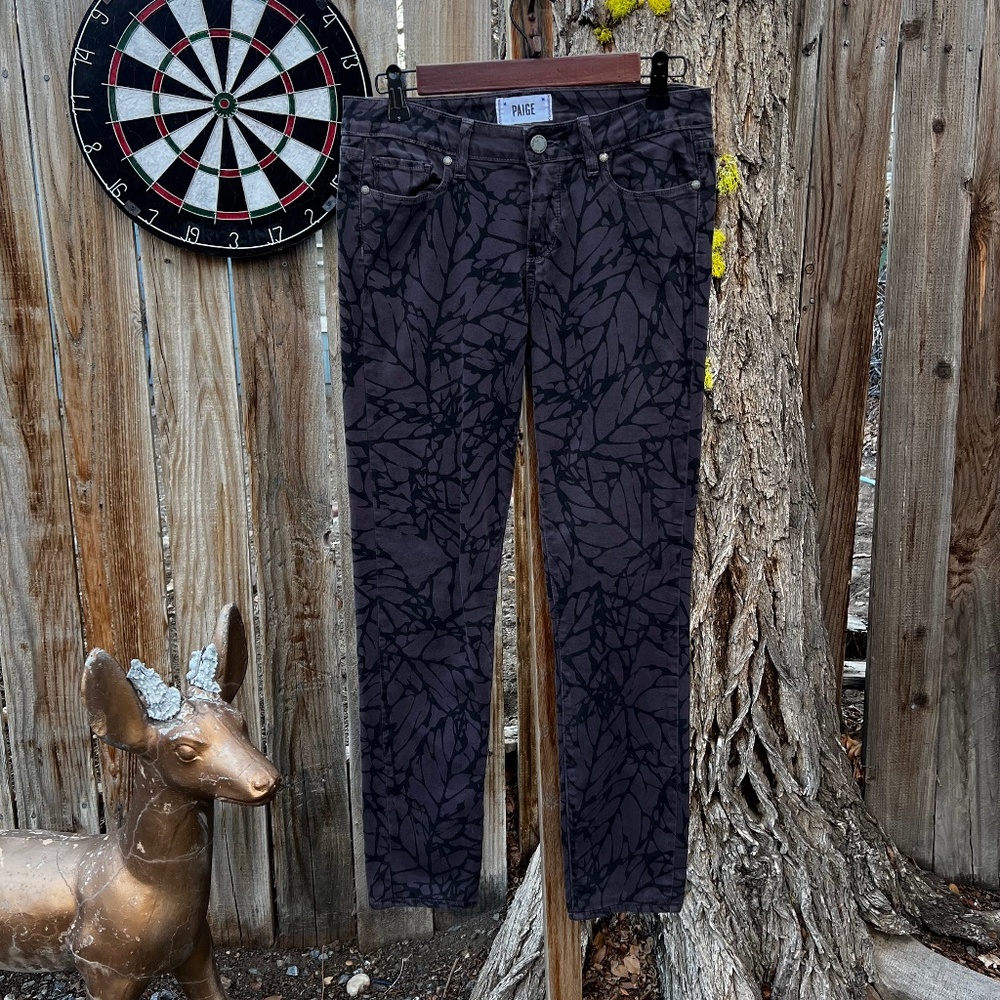 Paige Skyline Skinny Leaf Jeans.